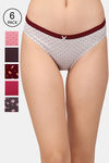 Soie Medium Rise Half Coverage Bikini Panty (Pack of 6) - Multicolor — thumbnail 1